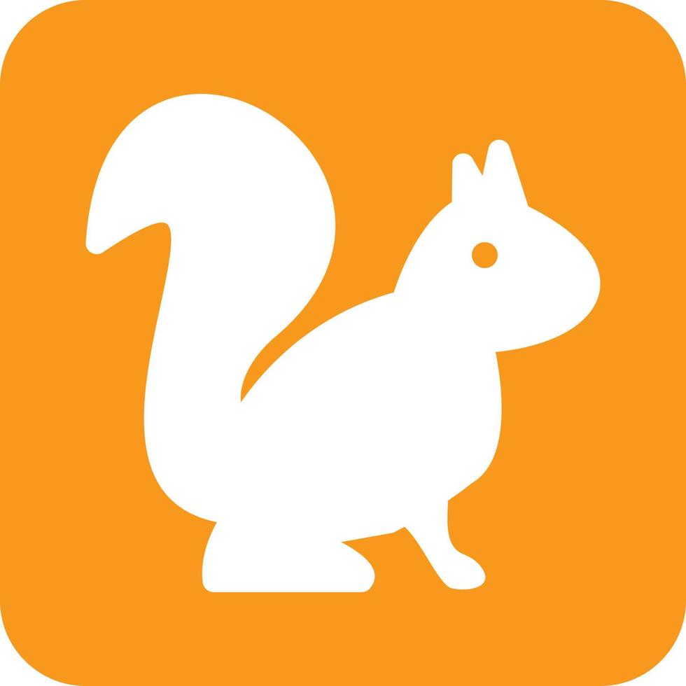 Squirrel Glyph Round Background Icon vector