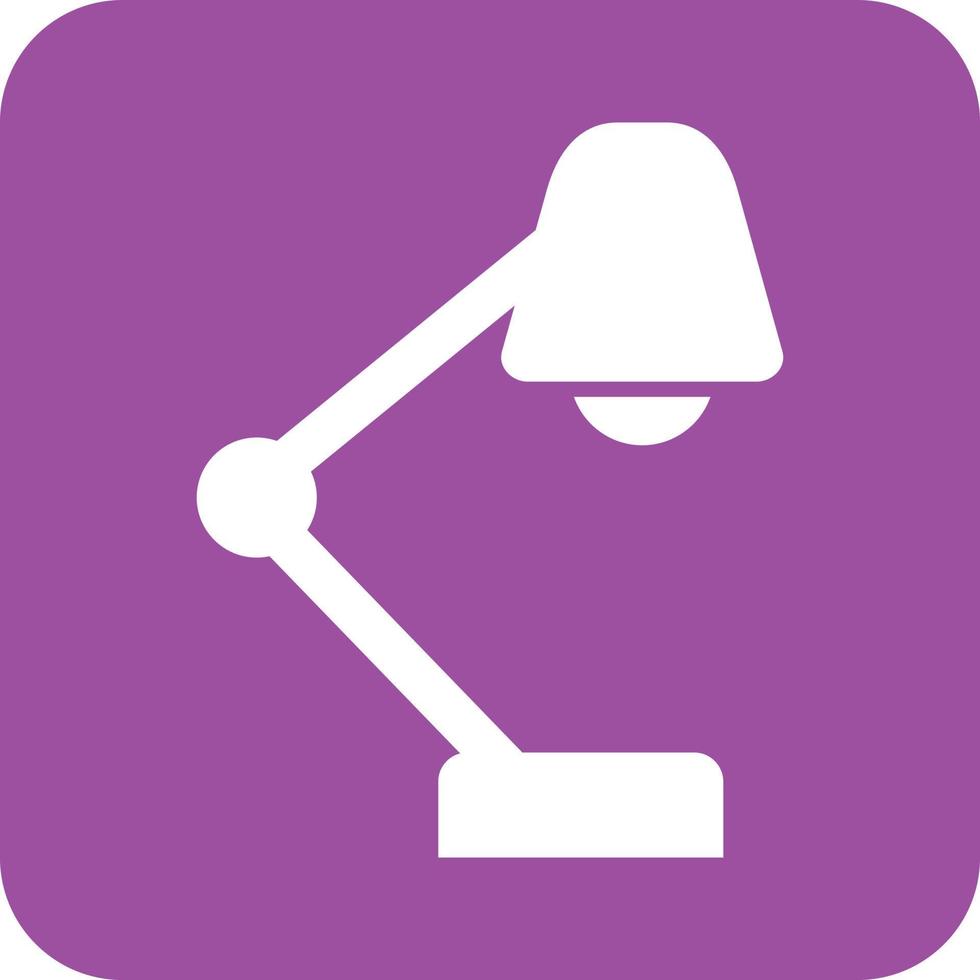 Table Lamp Glyph Round Background Icon vector