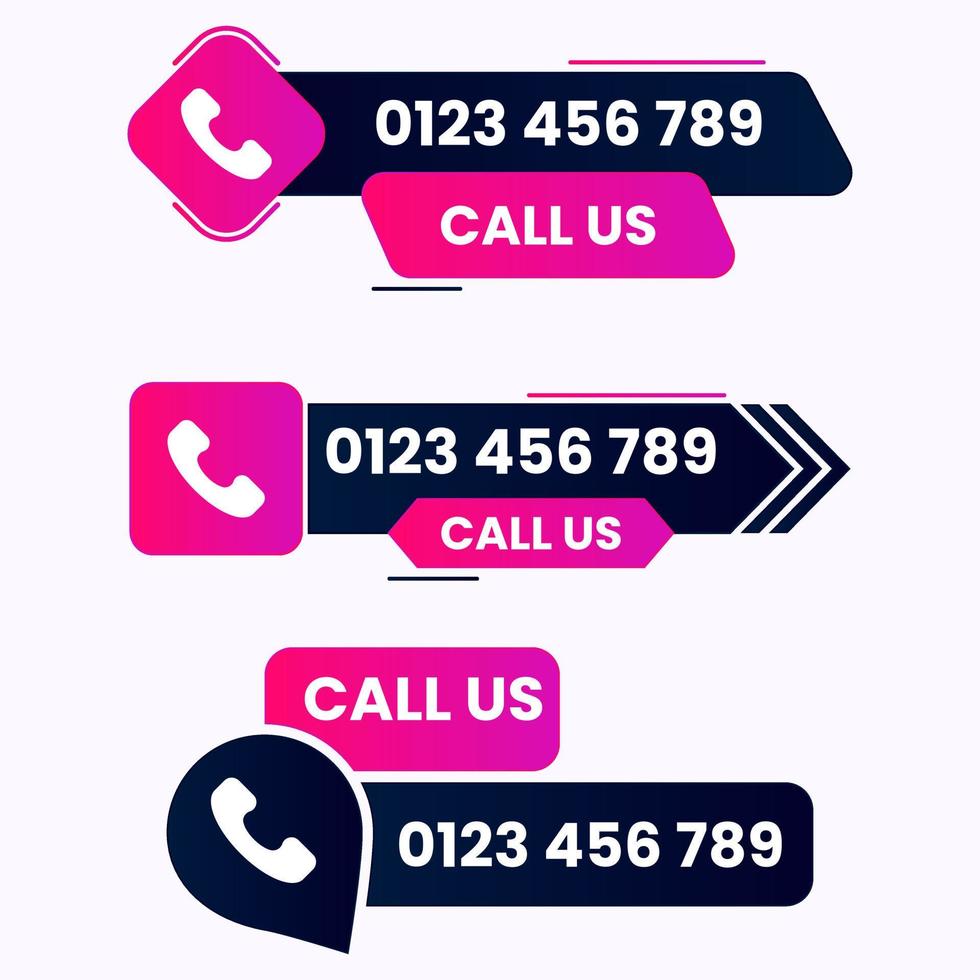 Call us button and call sign with phone number vector