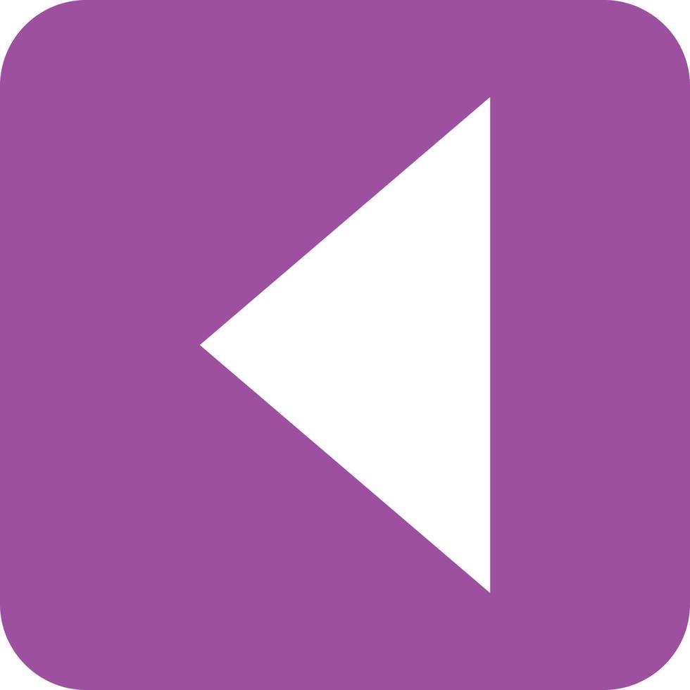 Triangle Arrow Left Glyph Round Background Icon vector