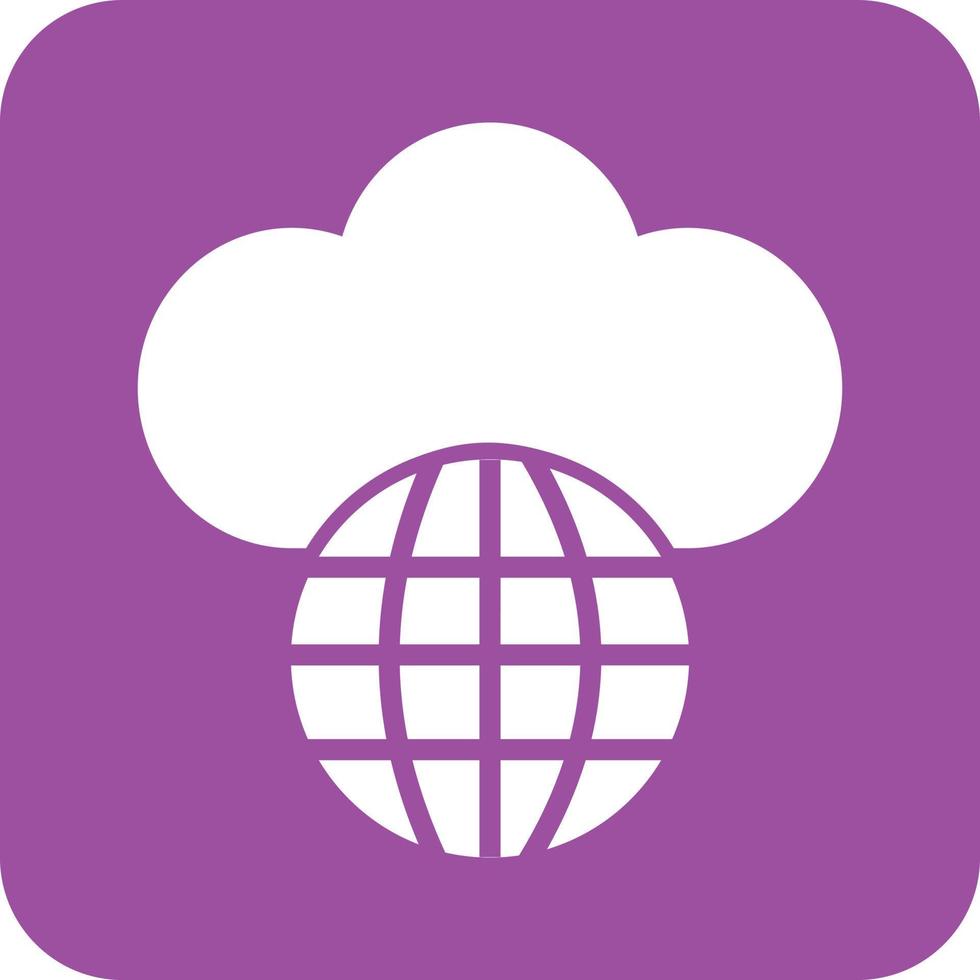 Global Cloud Glyph Round Background Icon vector