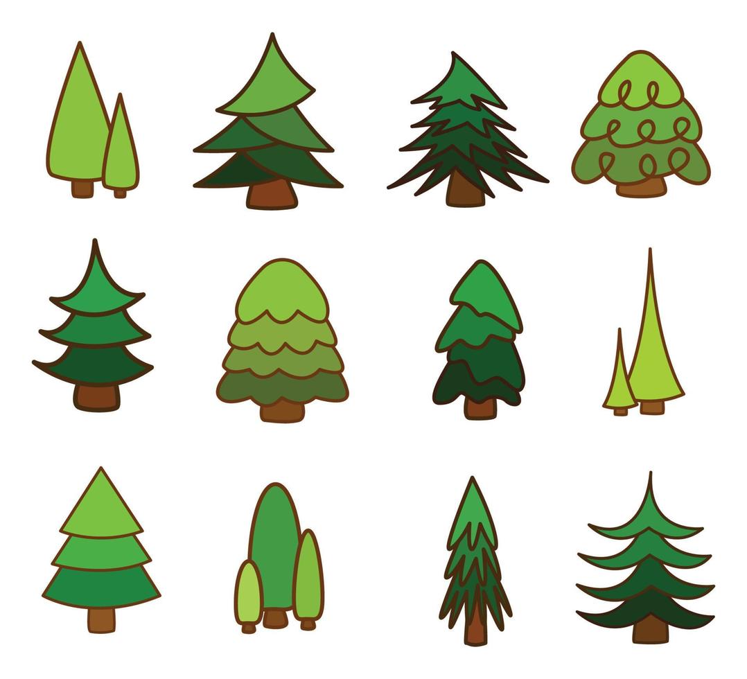 christmas tree isolated on white background vector illustration