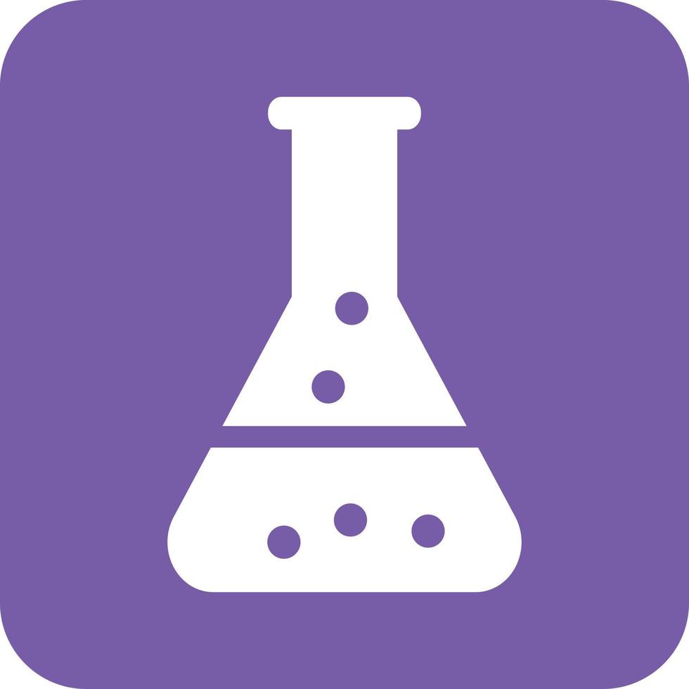 Chemical Flask Glyph Round Background Icon vector