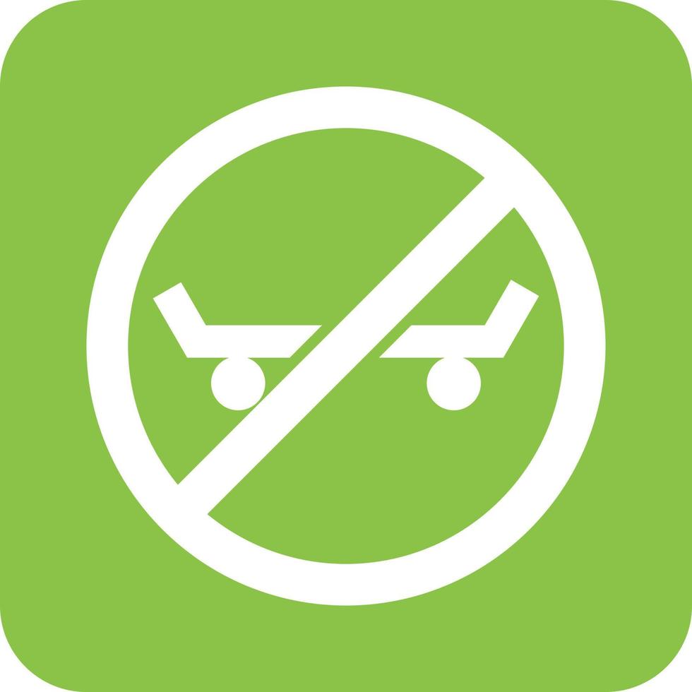 No Skating Glyph Round Background Icon vector