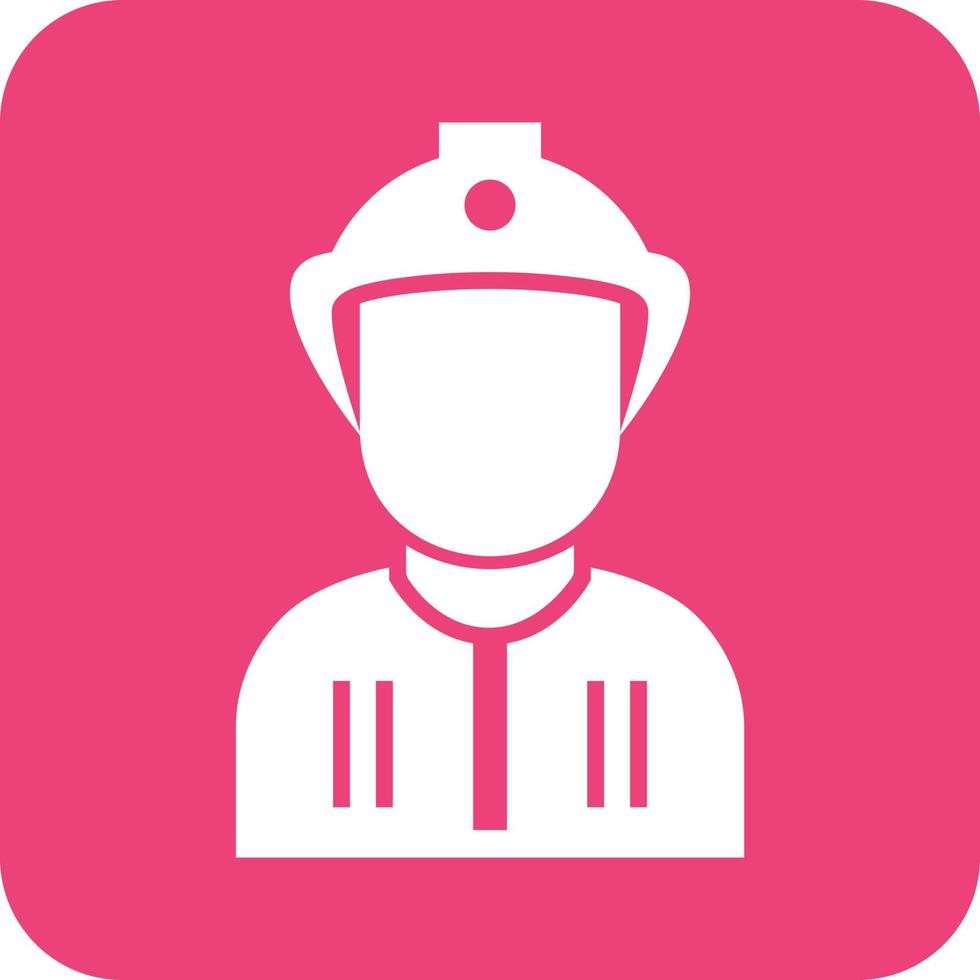 Firefighter Glyph Round Background Icon vector