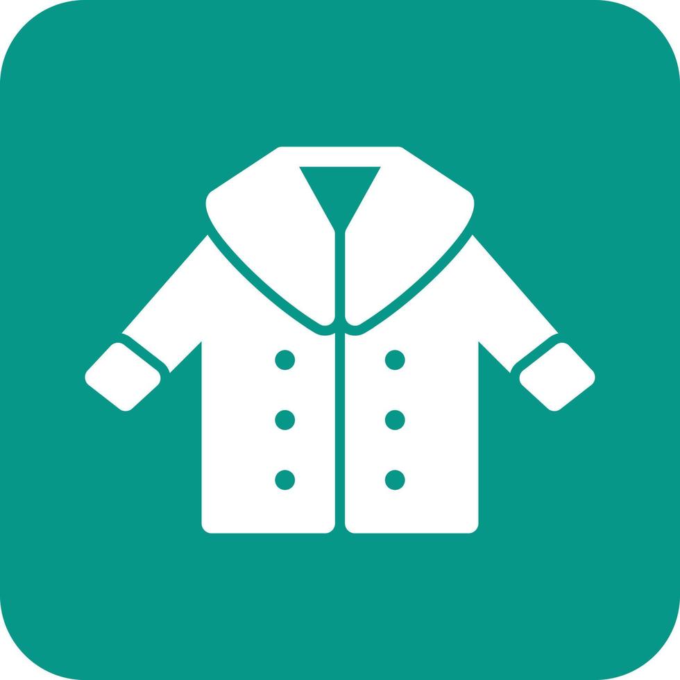 Coat Glyph Round Background Icon vector