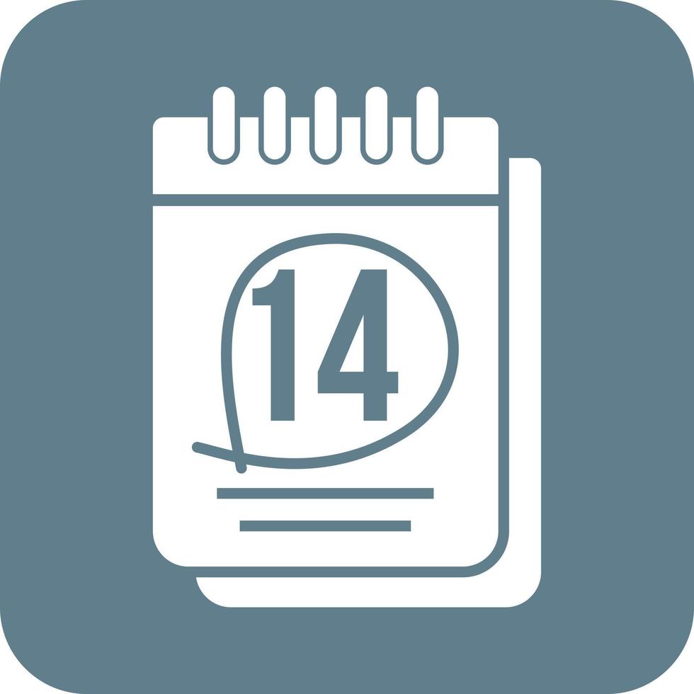 Marked Calendar Glyph Round Background Icon vector