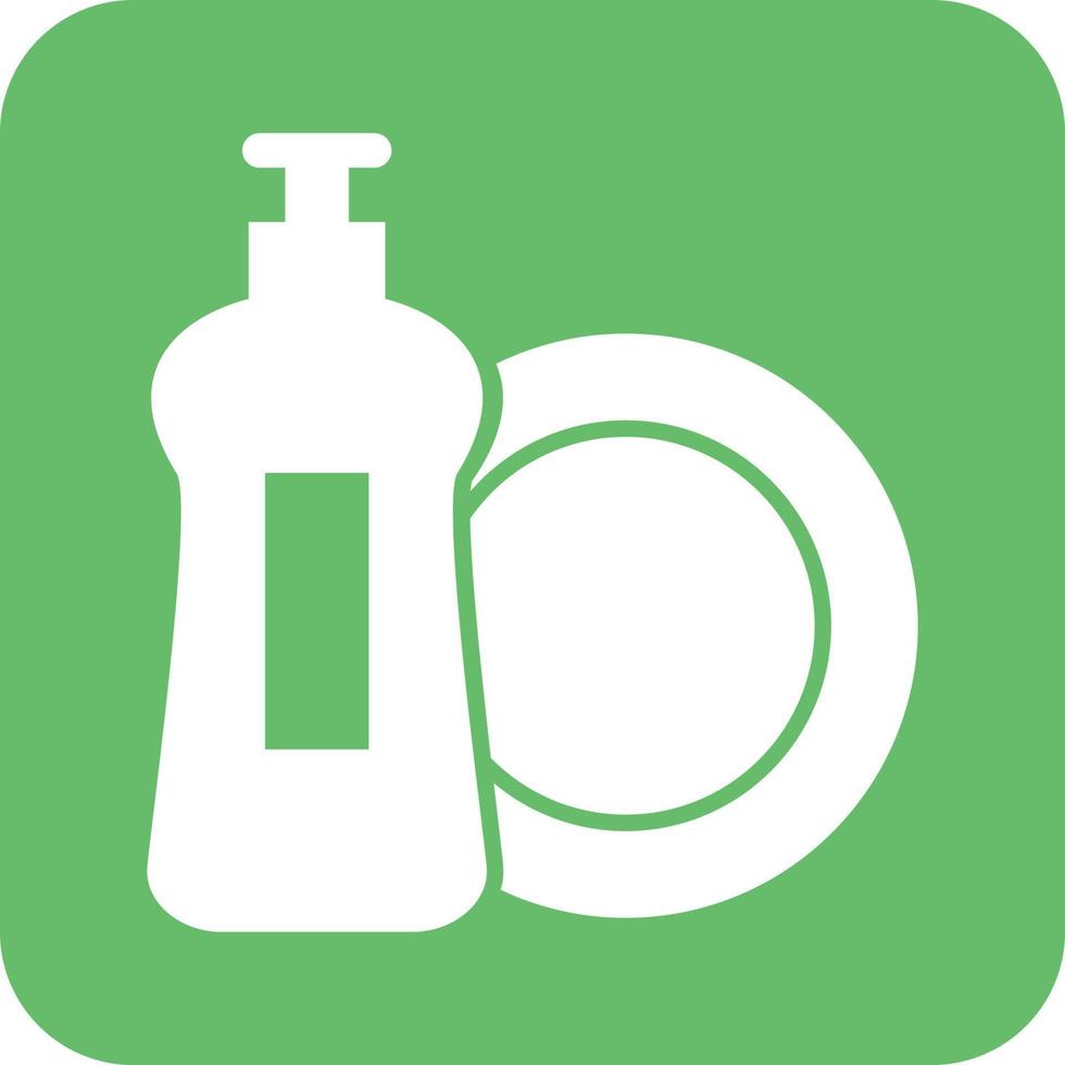 Dishwashing Soap Glyph Round Background Icon vector