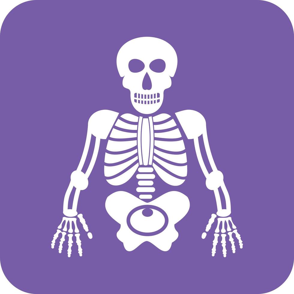 Human Skeleton Glyph Round Background Icon vector