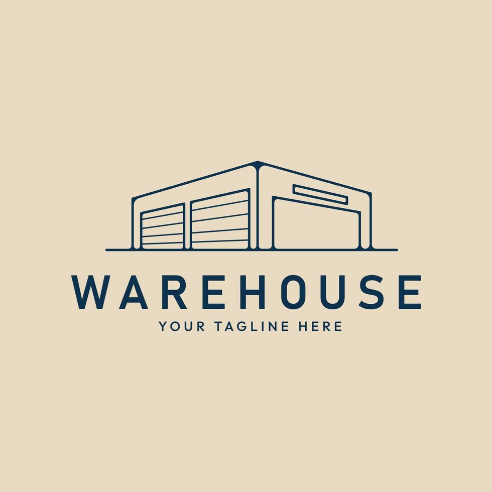 warehouse line art logo minimalist, vector illustration design