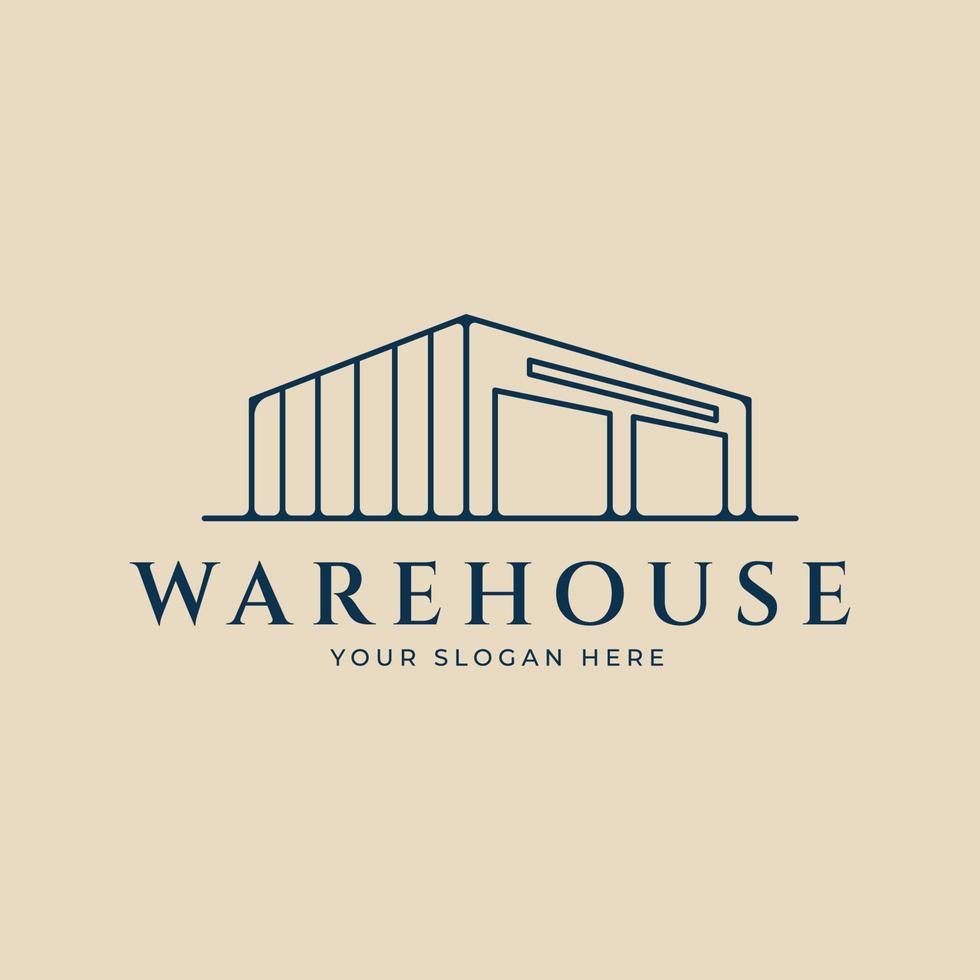 warehouse line art logo minimalist, vector illustration design