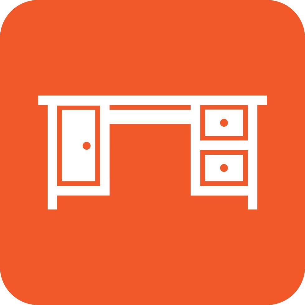 Table with Drawers II Glyph Round Background Icon vector