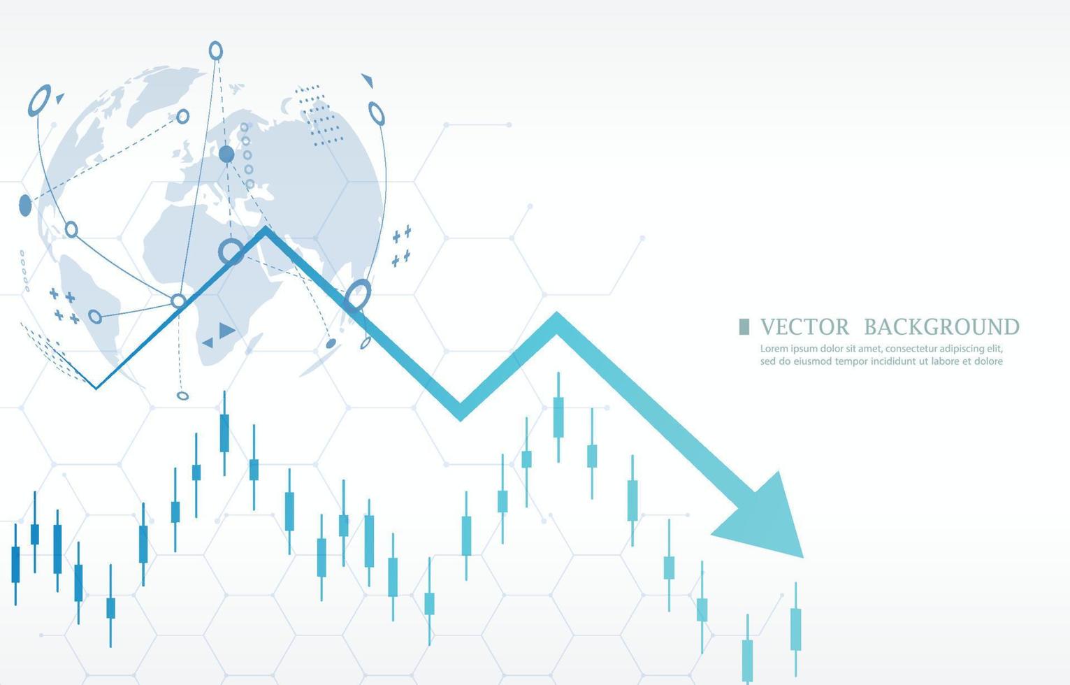 white vector background world economy concept.business graph