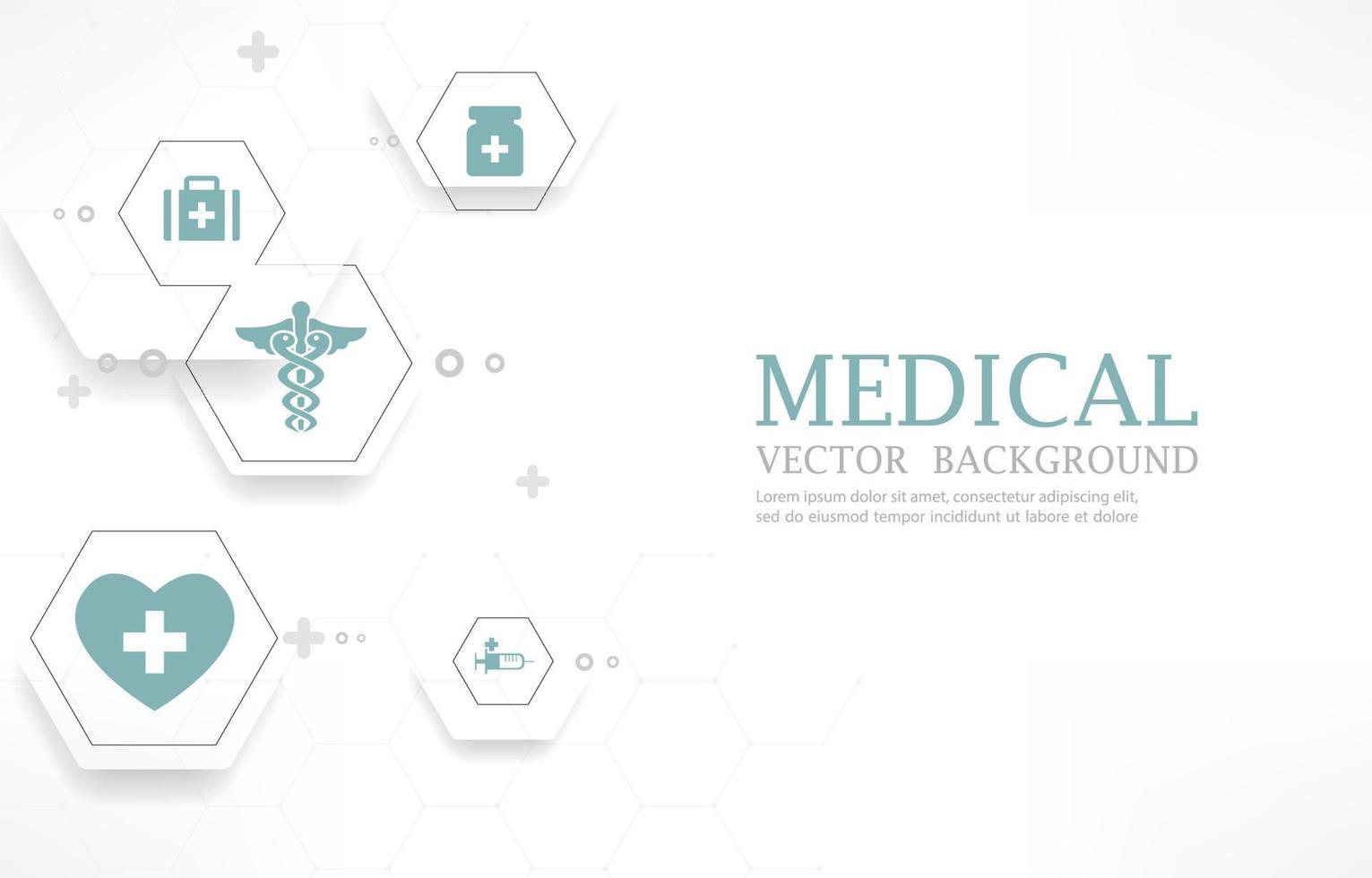 infoghrapic hexágono vector fondo médico blanco