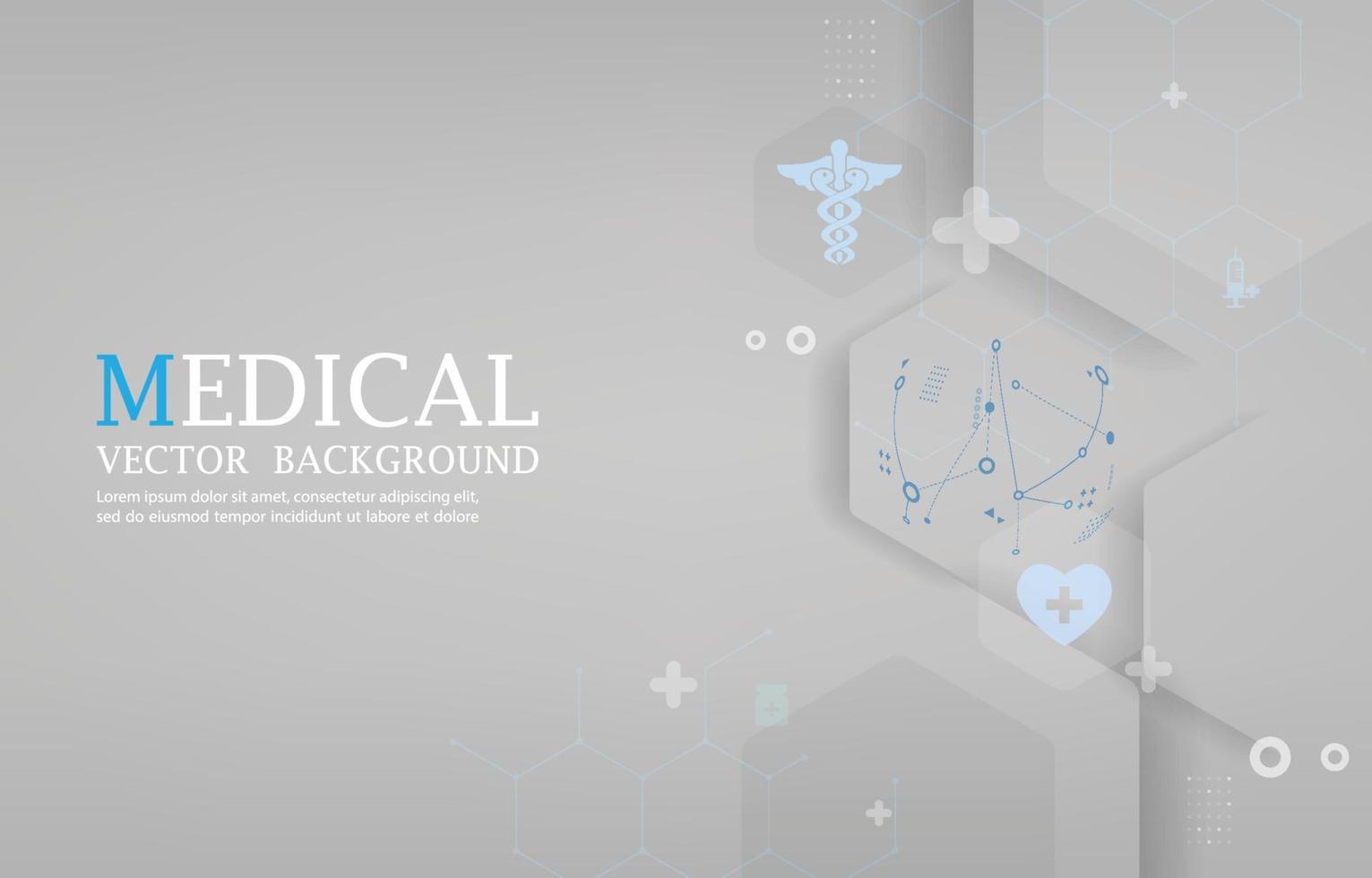 Gray vector abstract medical background.geometric hexagon.futuristic wallpaper.