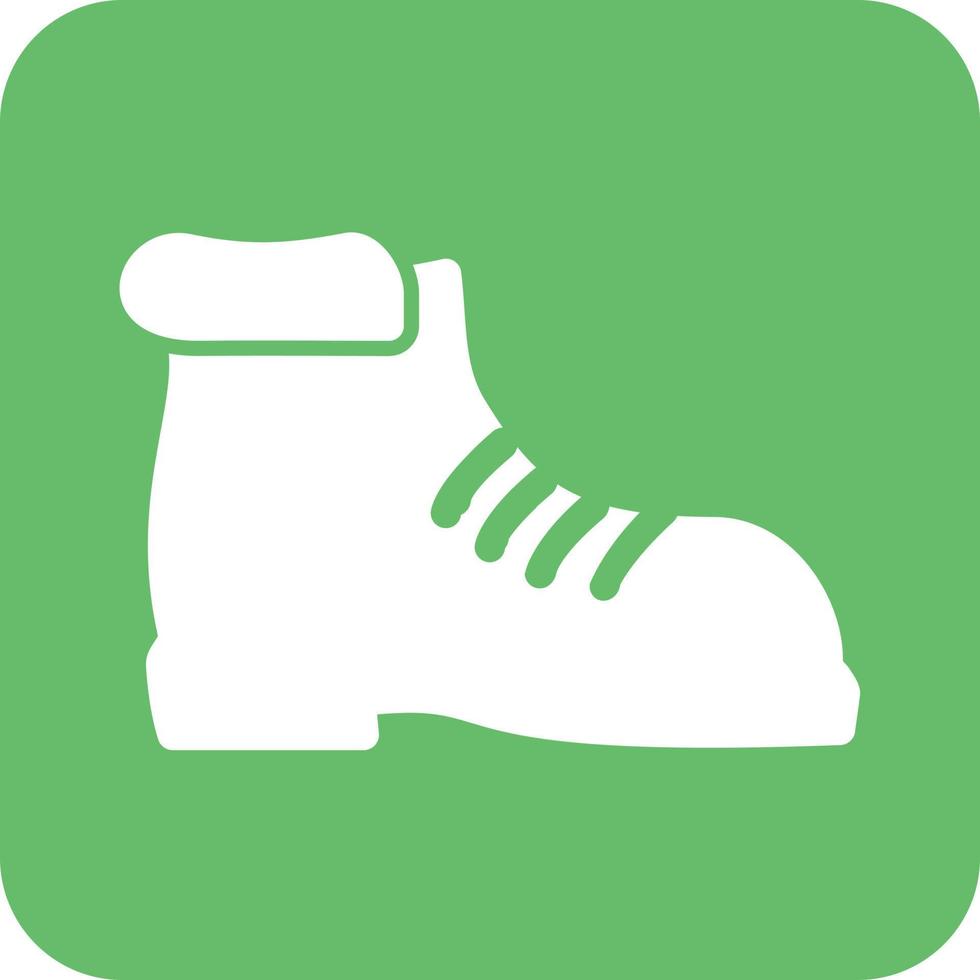 Camping Boot Glyph Round Background Icon vector