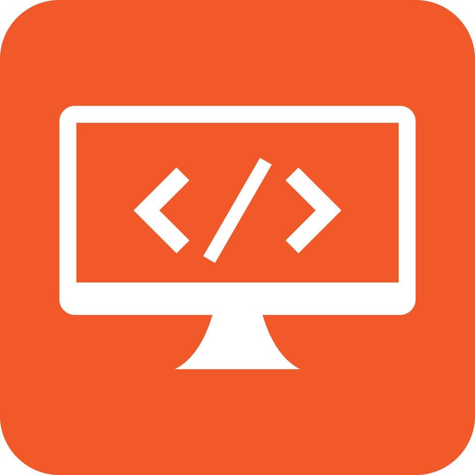 Programming Glyph Round Background Icon vector