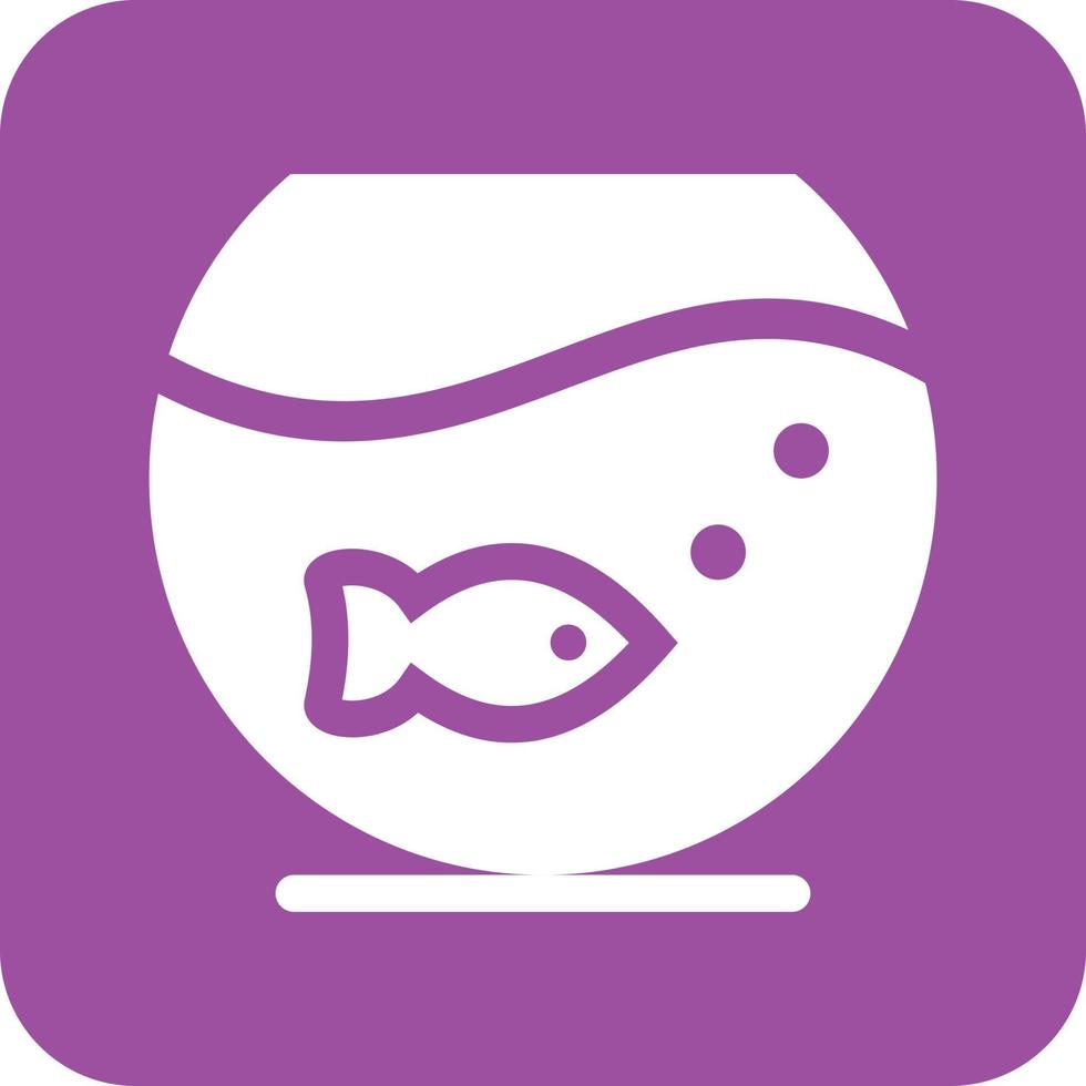 Fish Bowl Glyph Round Background Icon vector