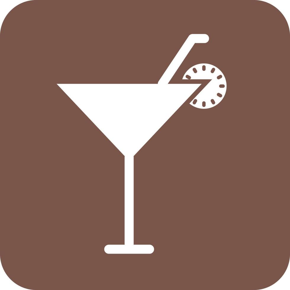 Cocktail Glyph Round Background Icon vector