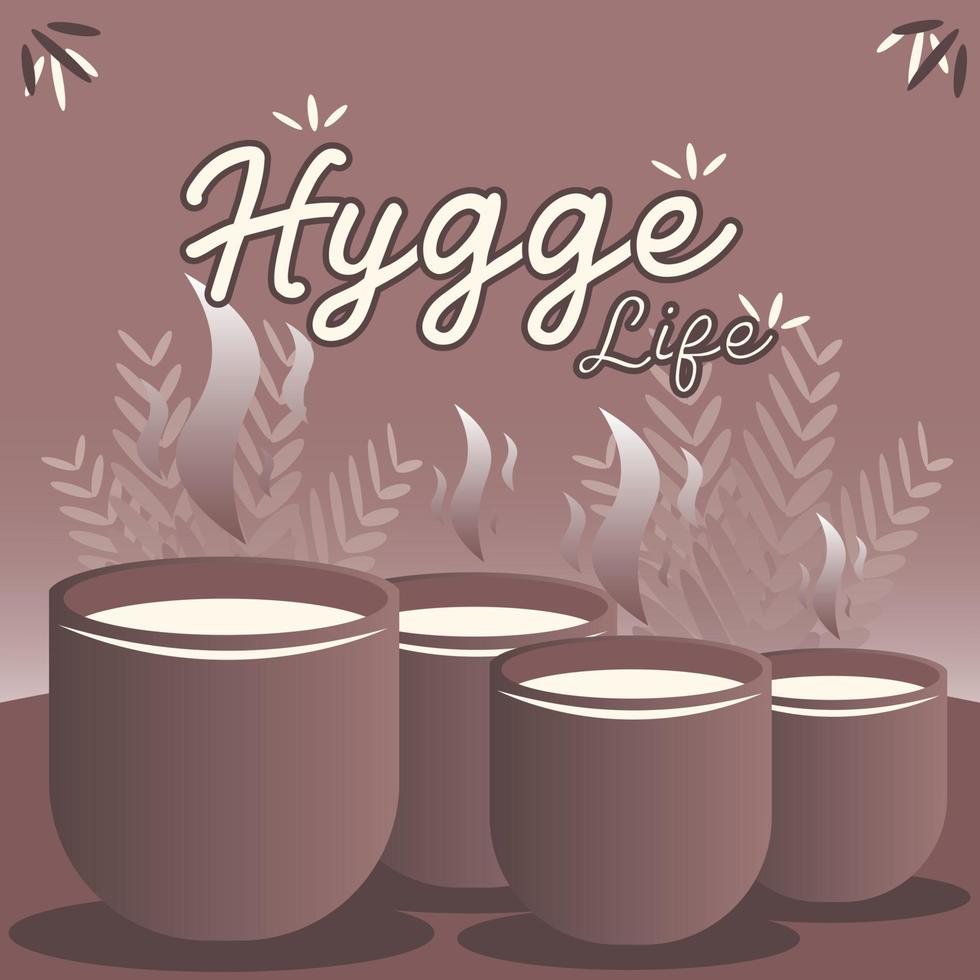 ilustración de estilo de vida hygge vector