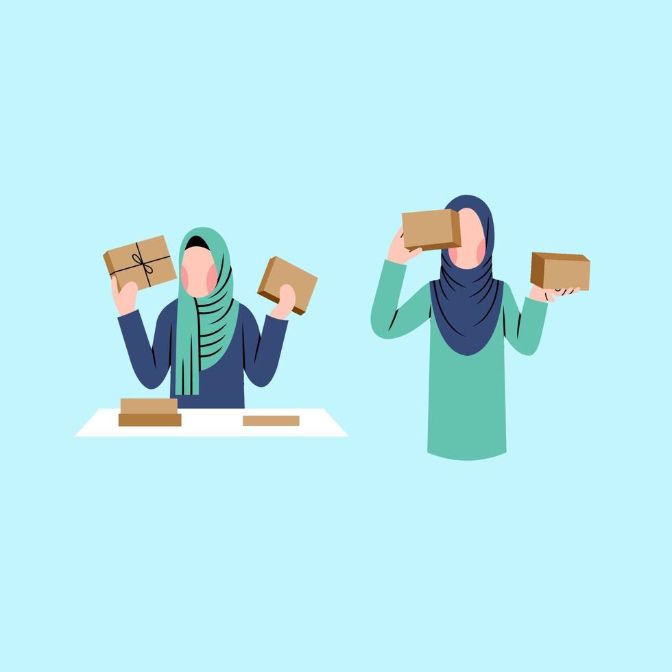 Online Seller Wearing Hijab vector