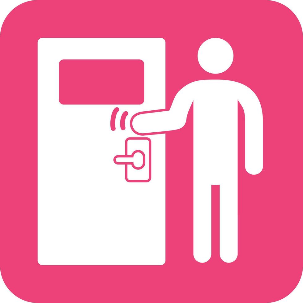 Knocking Glyph Round Background Icon vector