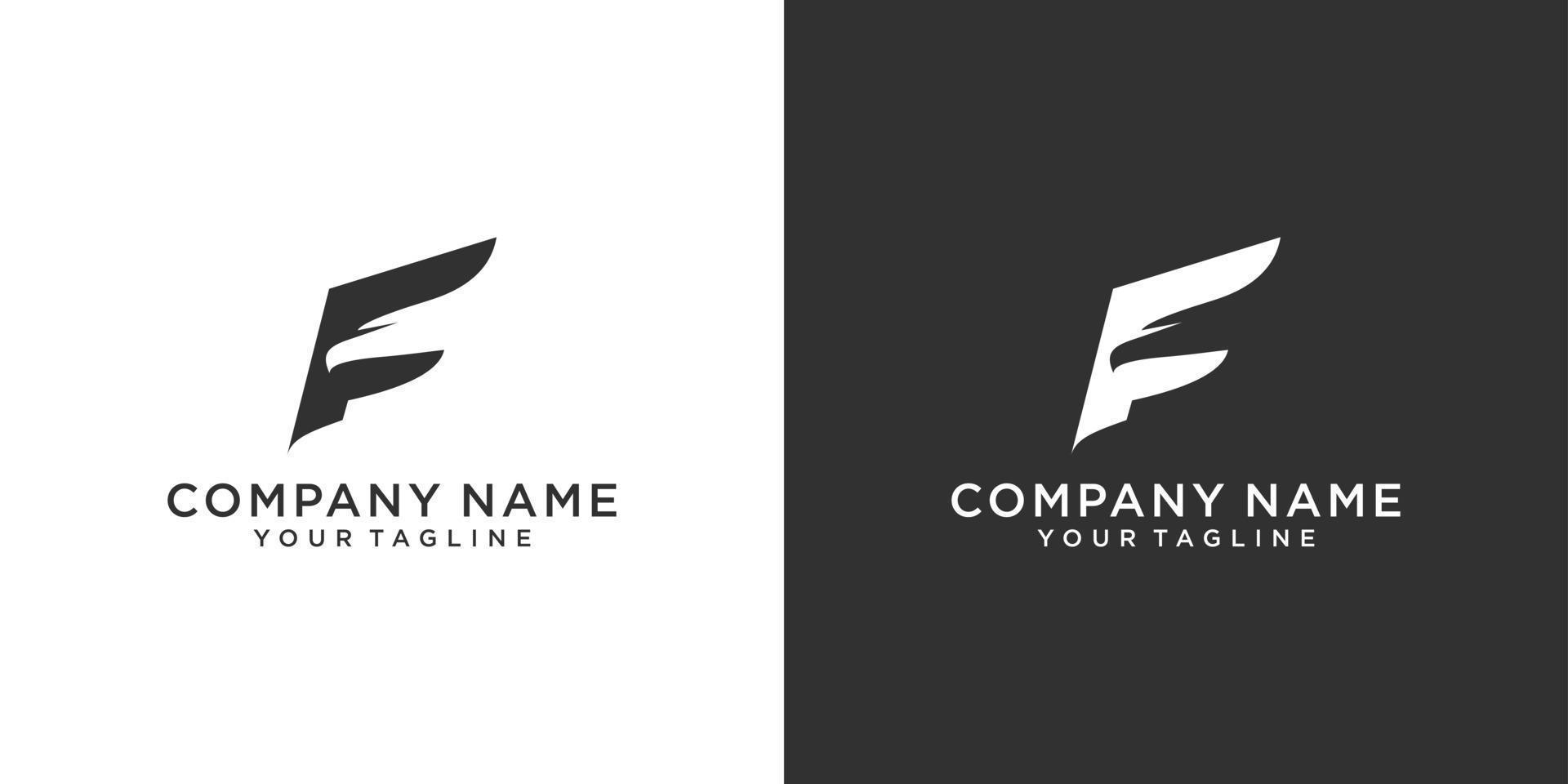 Initial letter F with Falcon logo design vector. vector