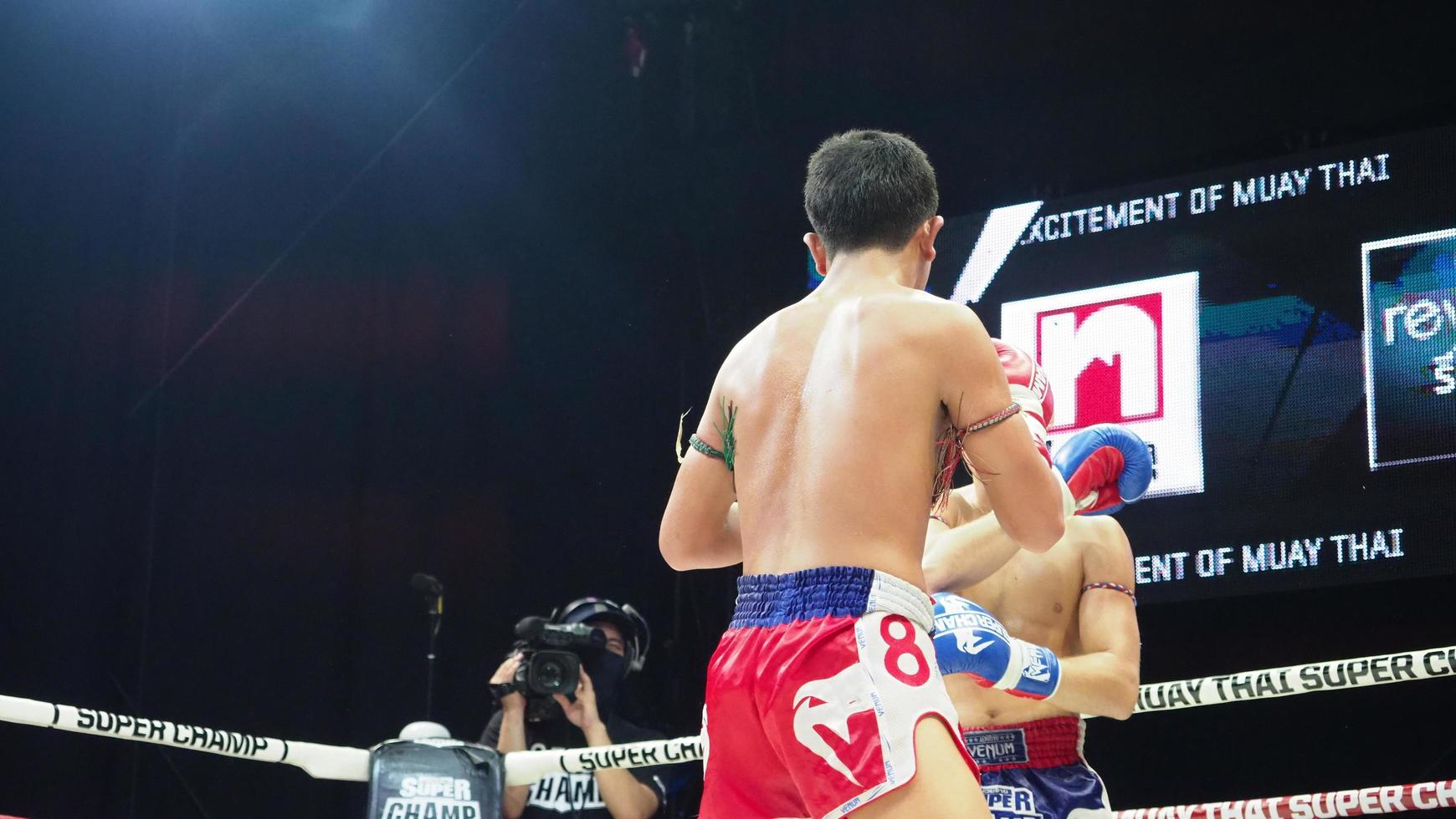Bangkok Thailand November 11 2018. Unidentified Thai and foreign kick boxing photo