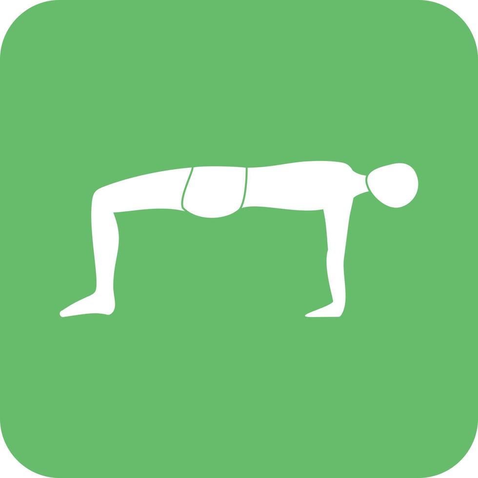 Upward Table Pose Glyph Round Background Icon vector