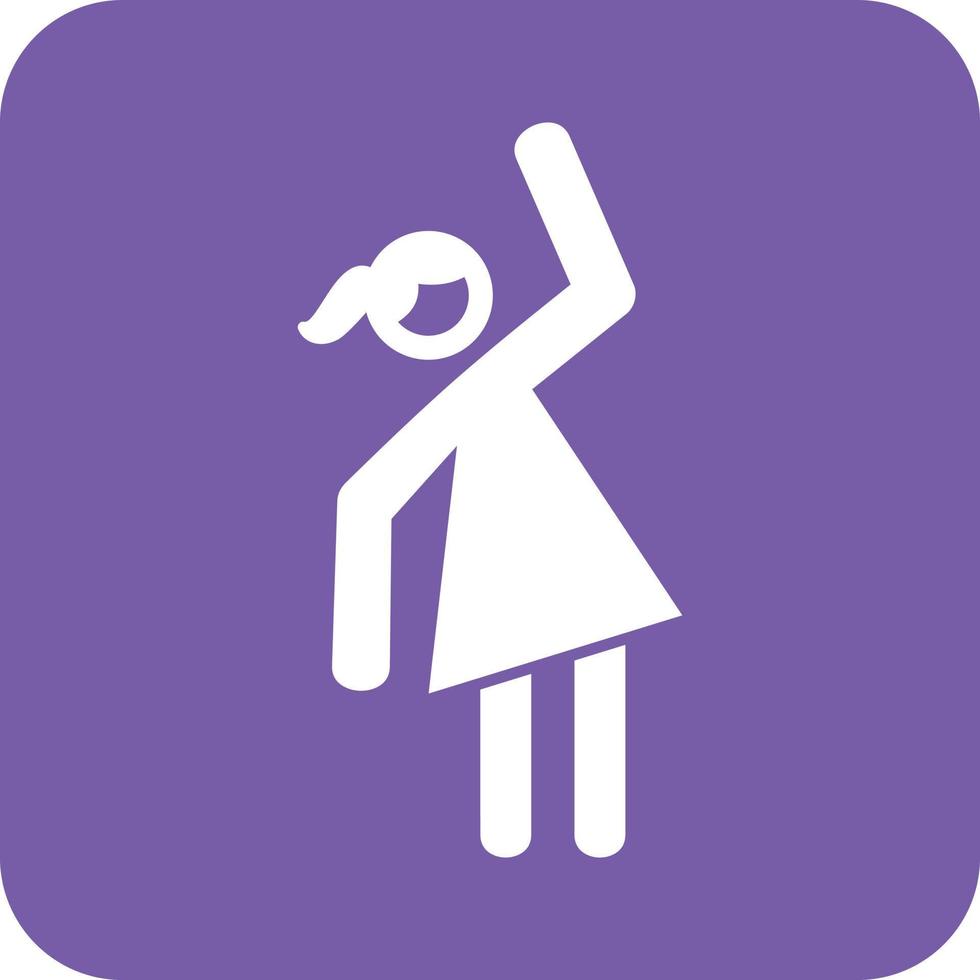 Woman Exercising Glyph Round Background Icon vector