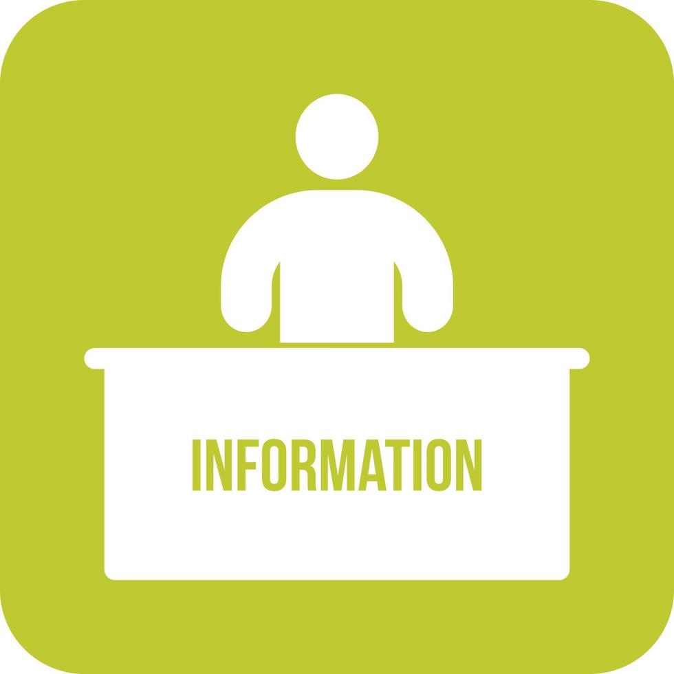 Information Desk Glyph Round Background Icon vector