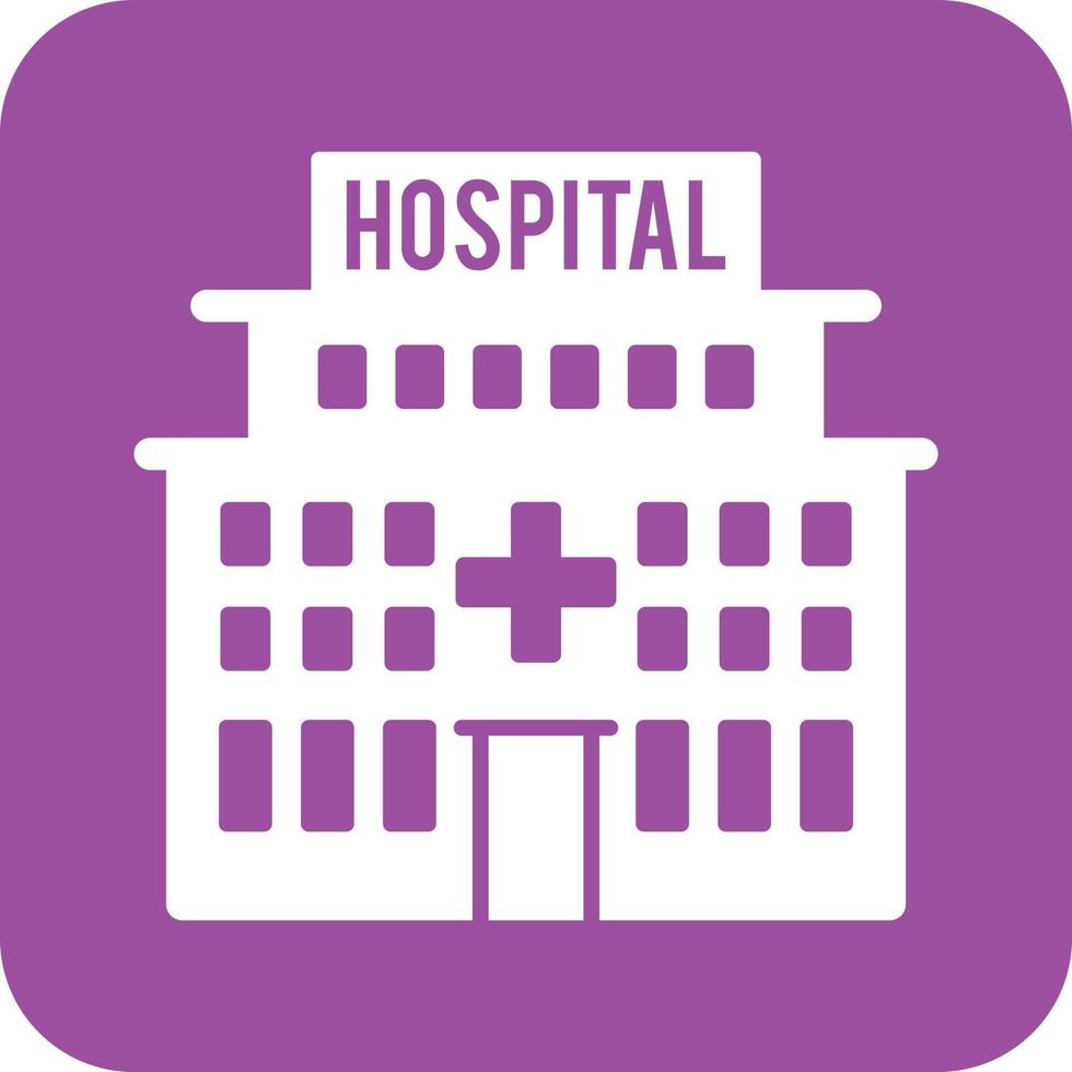 Hospital Glyph Round Background Icon vector