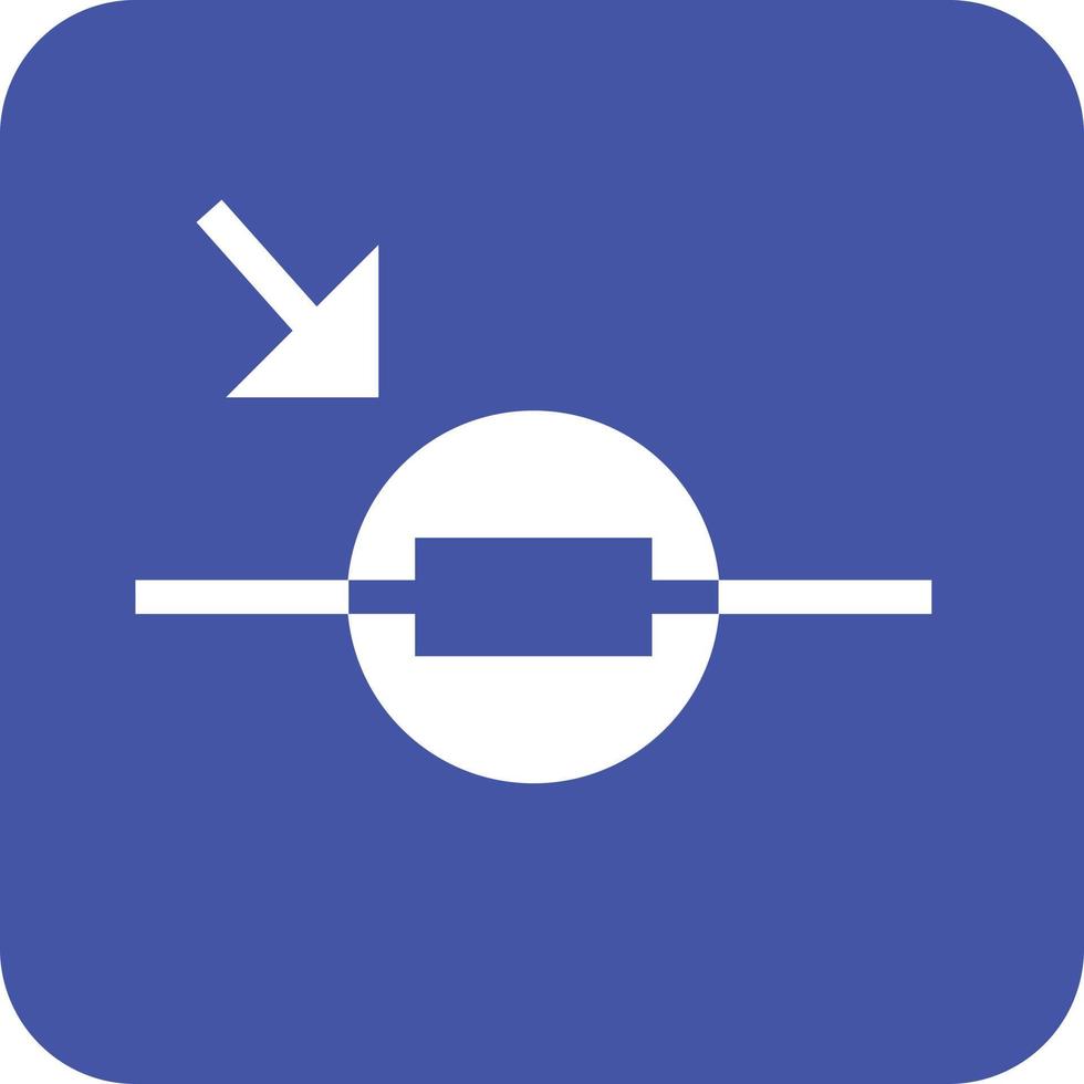 Light Dependent Resistor Glyph Round Background Icon vector