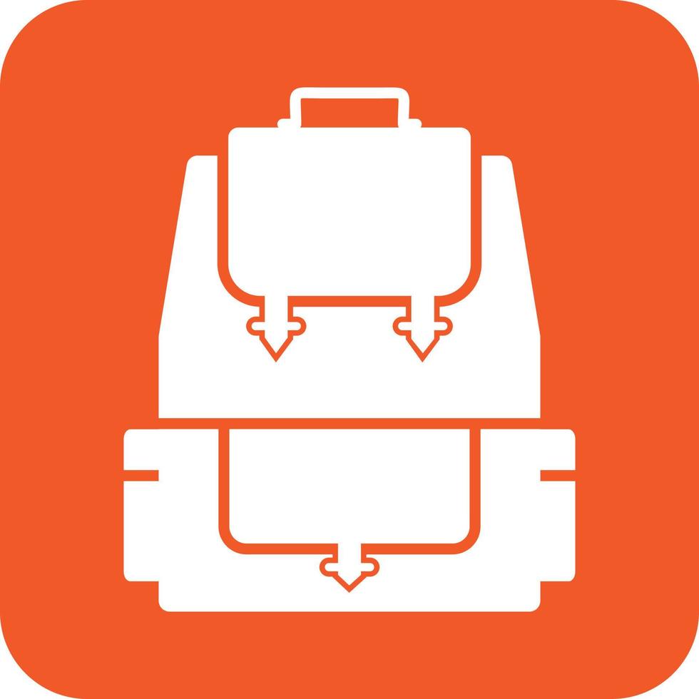 Backpack Glyph Round Background Icon vector