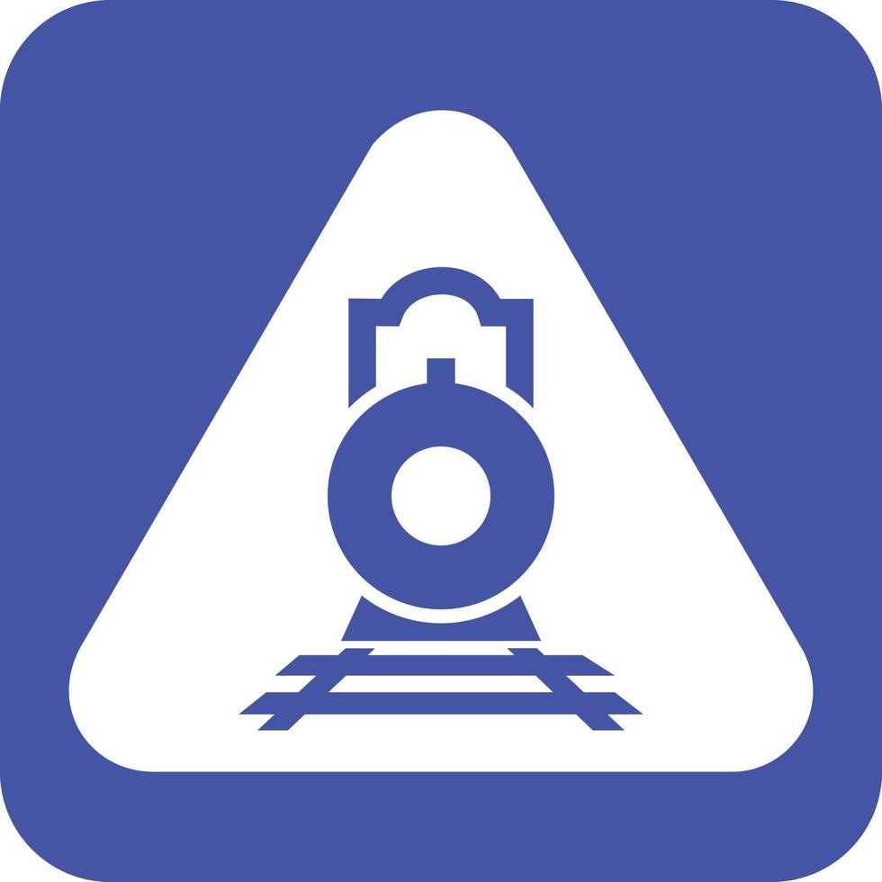 Railway sign Glyph Round Background Icon vector