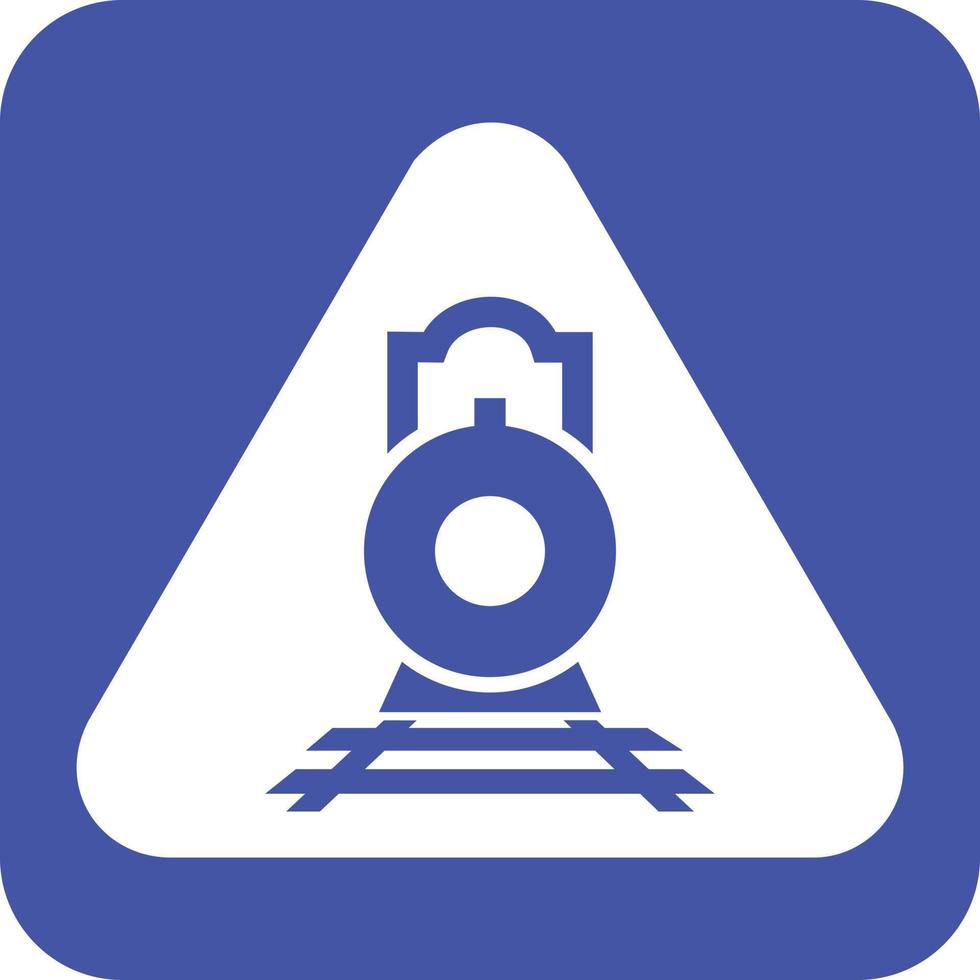 icono de fondo redondo de glifo de señal de ferrocarril vector