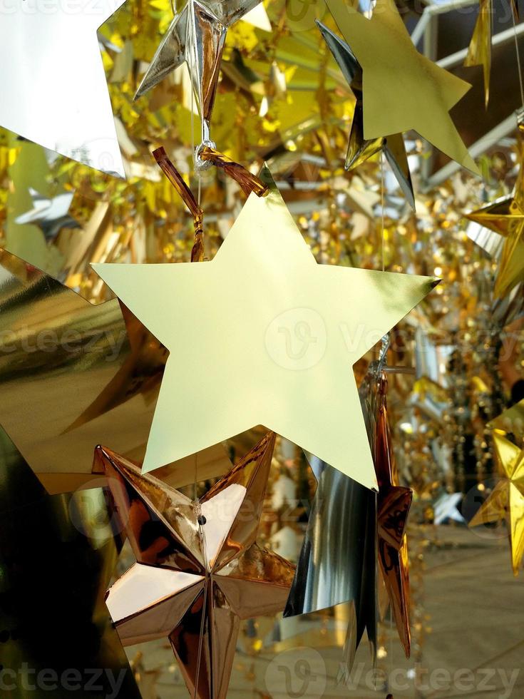 Shinny modern style decoration star for Christmas and New Year photo