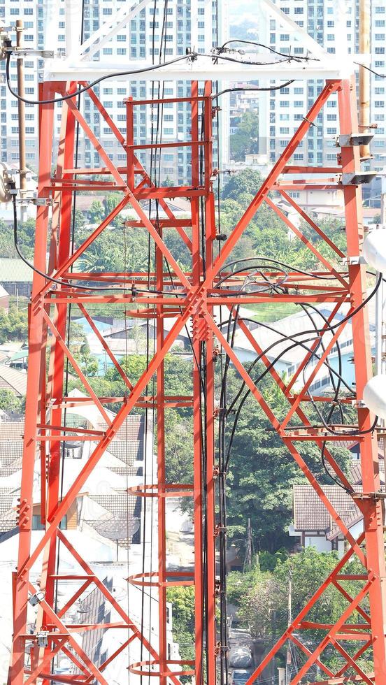 Telecom tower closeup. photo
