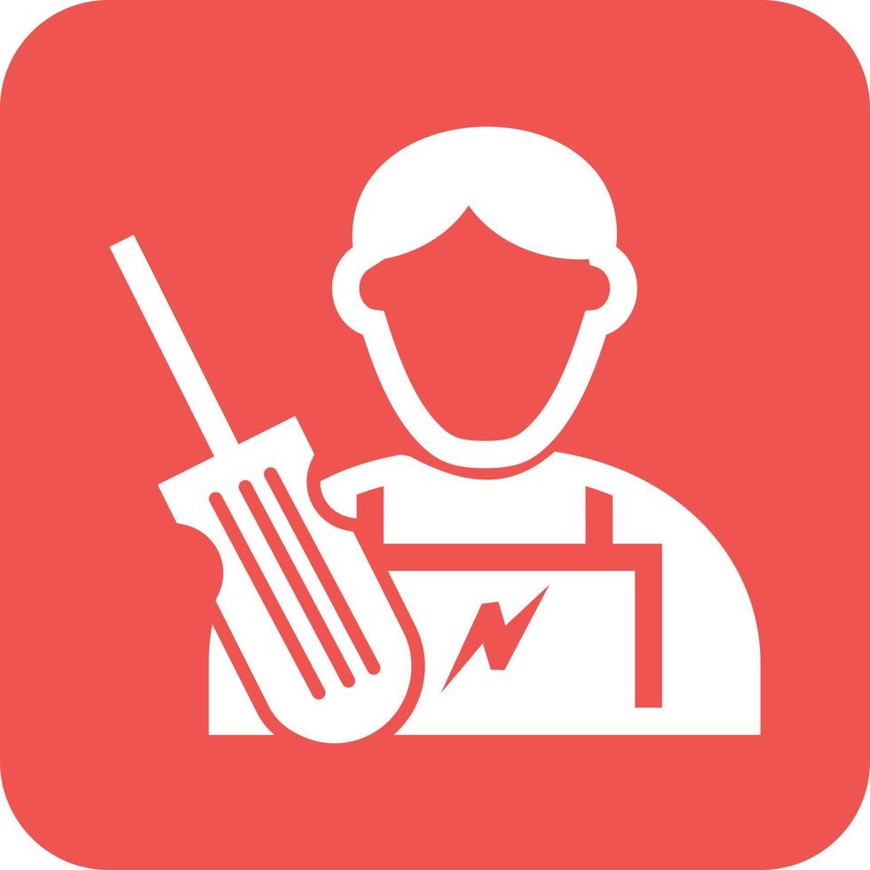 Electrician Glyph Round Background Icon vector