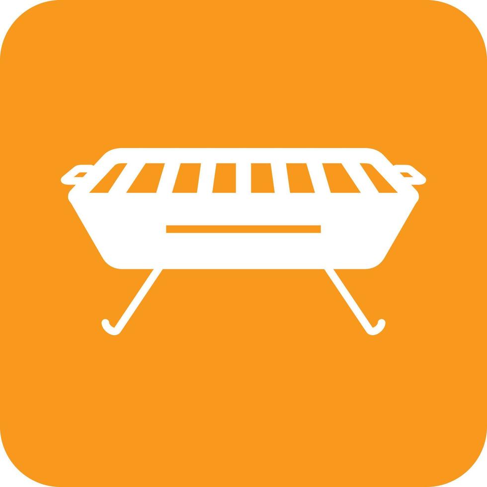 Barbecue Glyph Round Background Icon vector