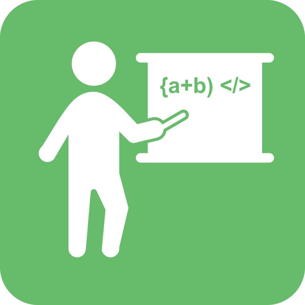 Teacher Teaching Glyph Round Background Icon vector
