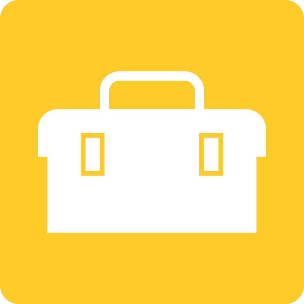 Toolbox Glyph Round Background Icon vector