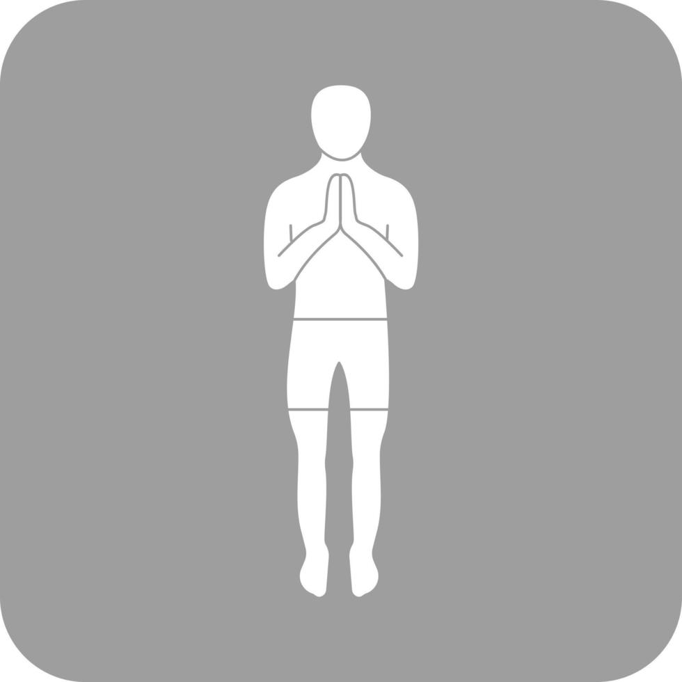 Greeting Pose Glyph Round Background Icon vector