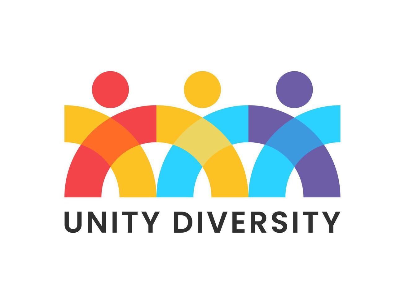 unidad diversidad personas logotipo minimalista vector icono ilustración