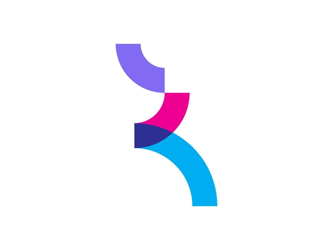 Letter R Abstract Modern Minimalist Logo Design vector illustration
