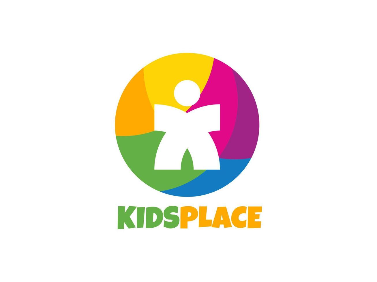 Kids Place Colorful Fun logo vector icon illustration, joyfull play zone