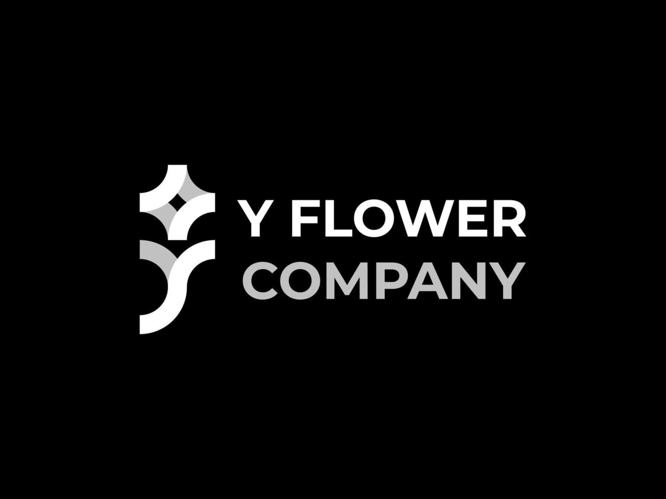 y flor empresa logo vector icono ilustración, este logo representa una forma de flor y letra y, perfecto para su negocio e identidad corporativa