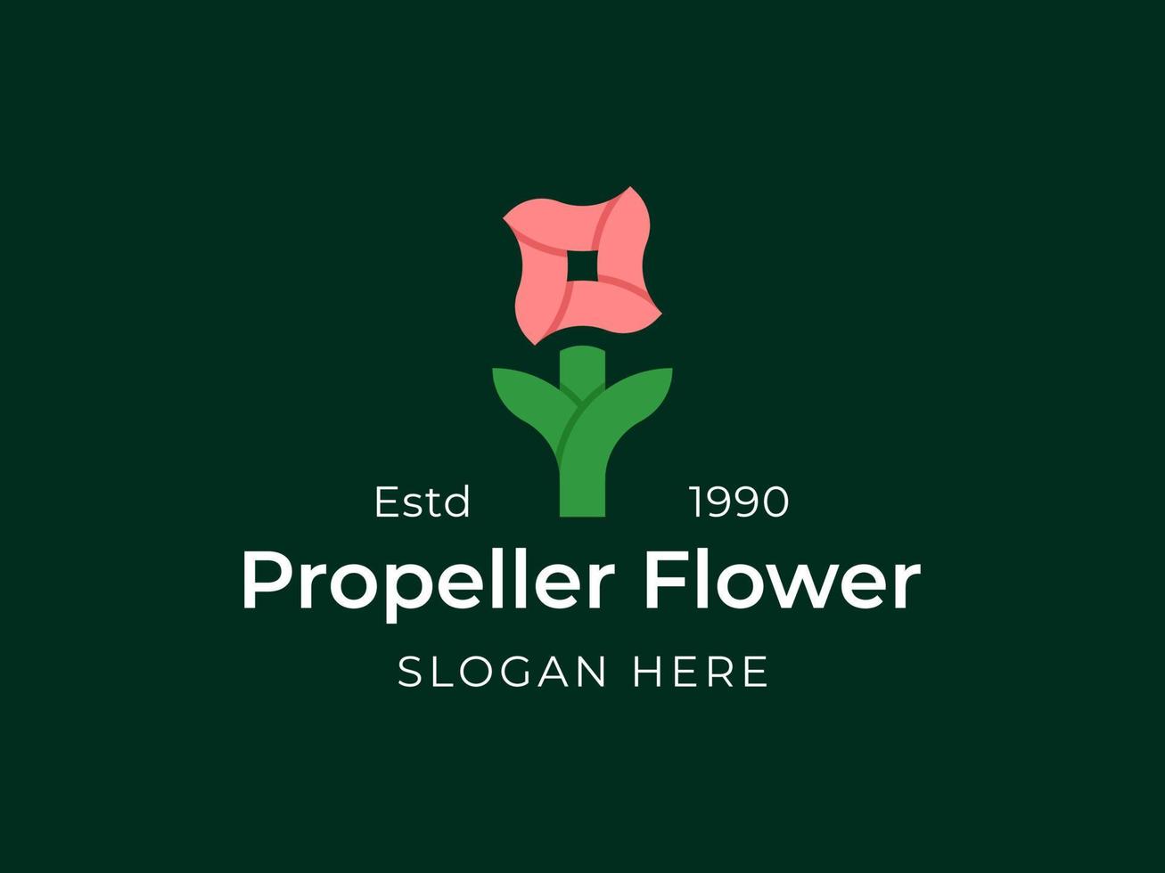 Propeller Flower Logo Vector Icon Illustration, This logo represents the shape of a flower and a propeller, Perfect for your business and corporate identity