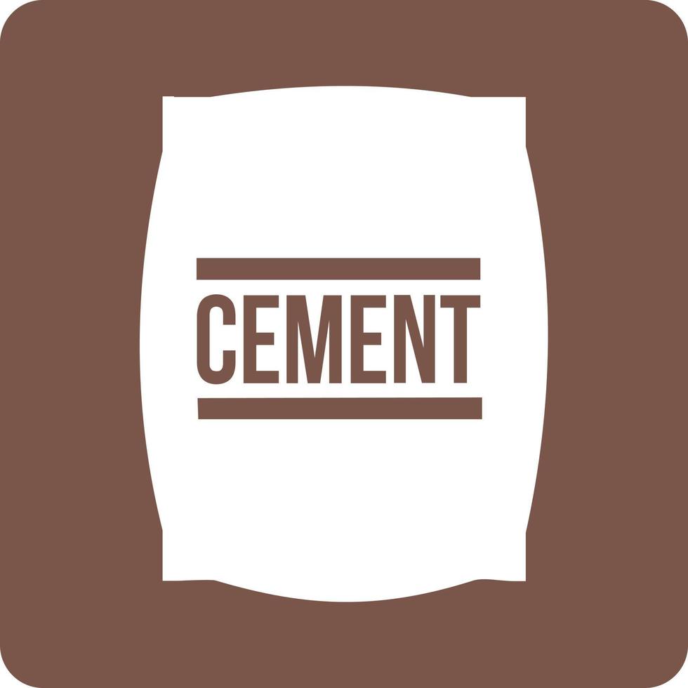 Cement Bag Glyph Round Background Icon vector