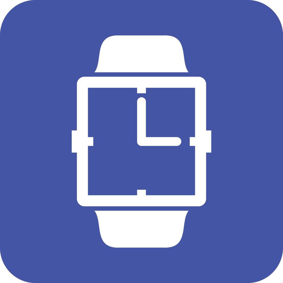 Analog Clock Glyph Round Background Icon vector